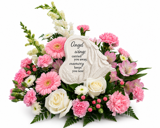 Angel Wing Bouquet (Pink & White) – C - K Florist, Kenova WV